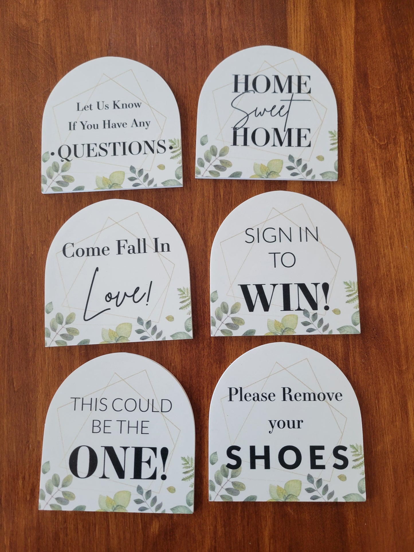 Arched Open House Welcome Sign Kit- Botanical