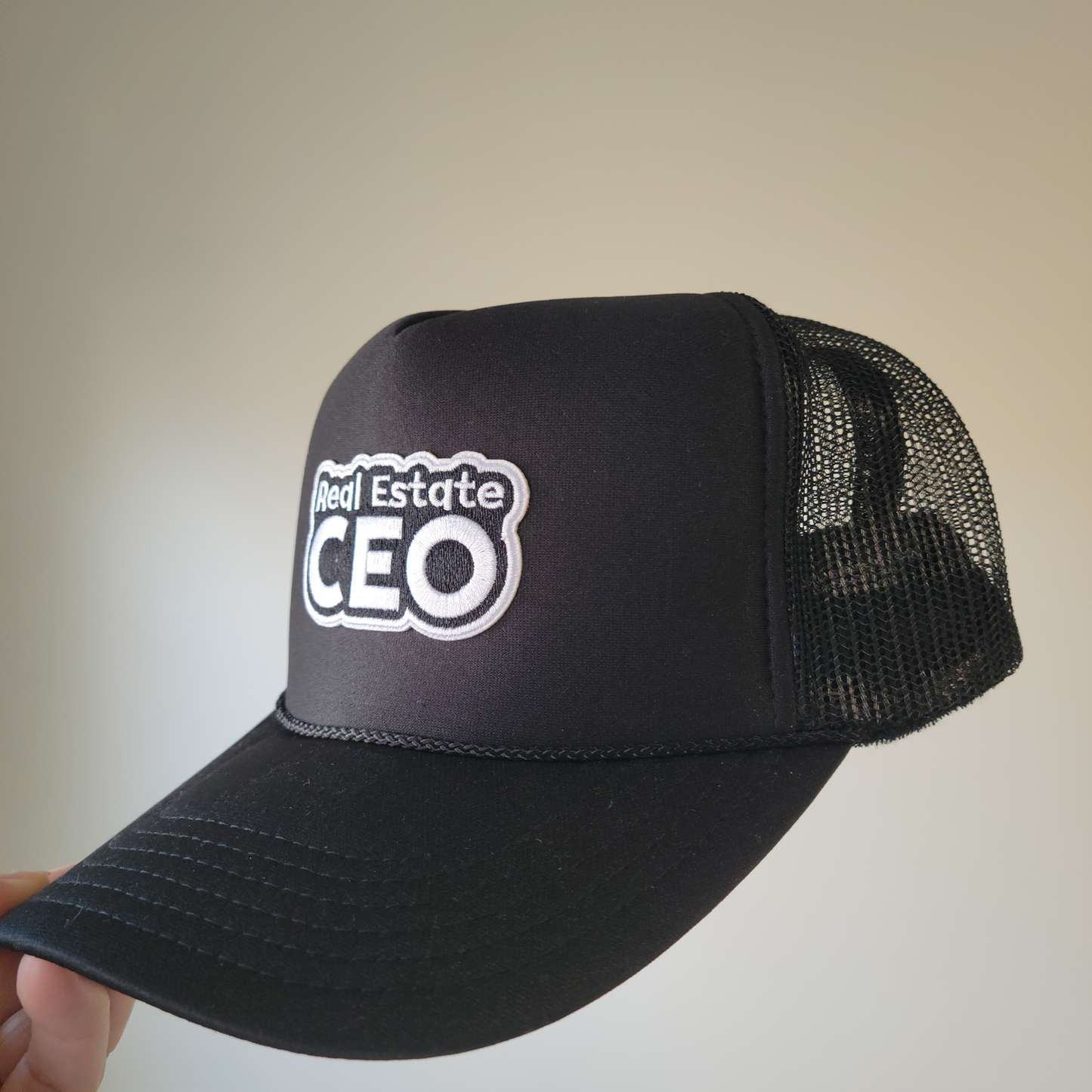 Limited Edition Foam Trucker Patch Hat – Real Estate CEO Patch (Black & White)