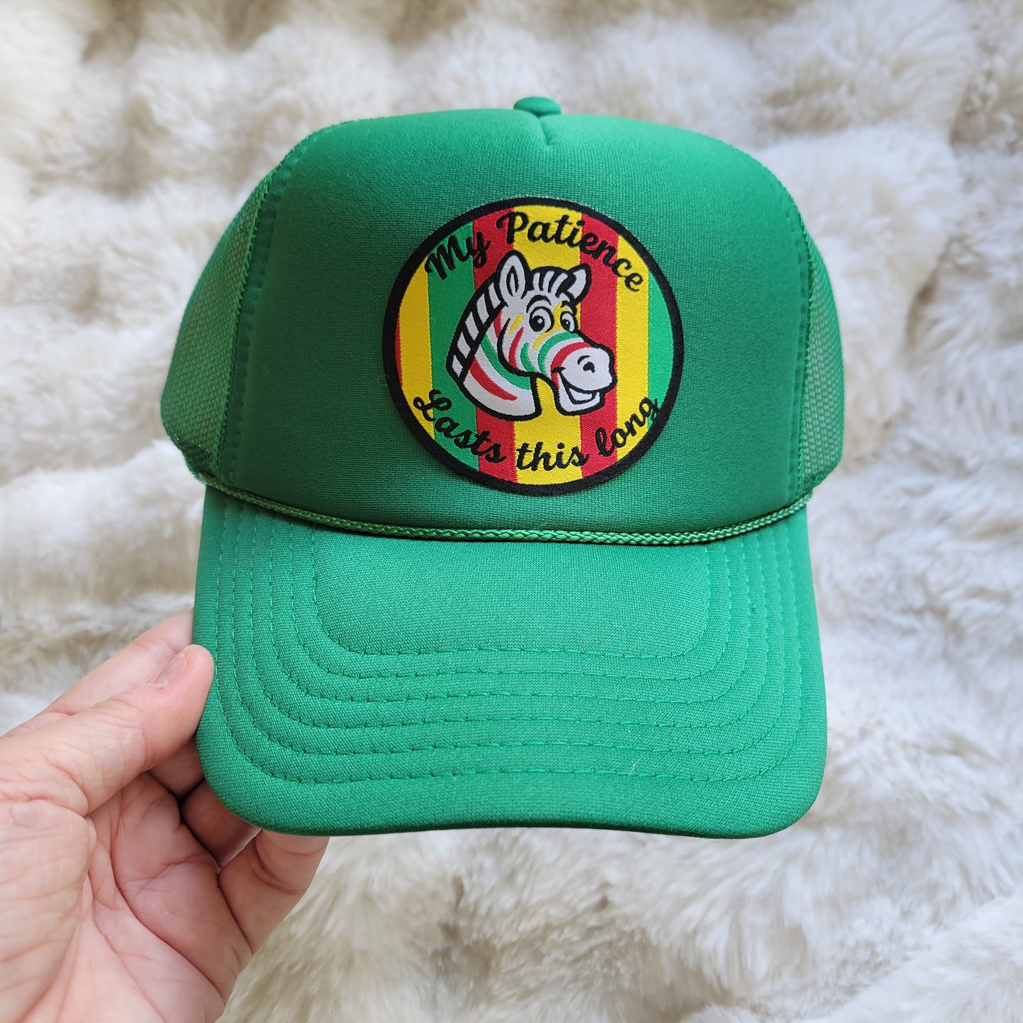 Limited Edition Foam Trucker Patch Hat – My Patience Lasts This Long