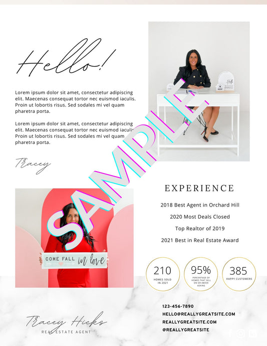 About Me Flyer - Canva Editable Template - All Things Real Estate
