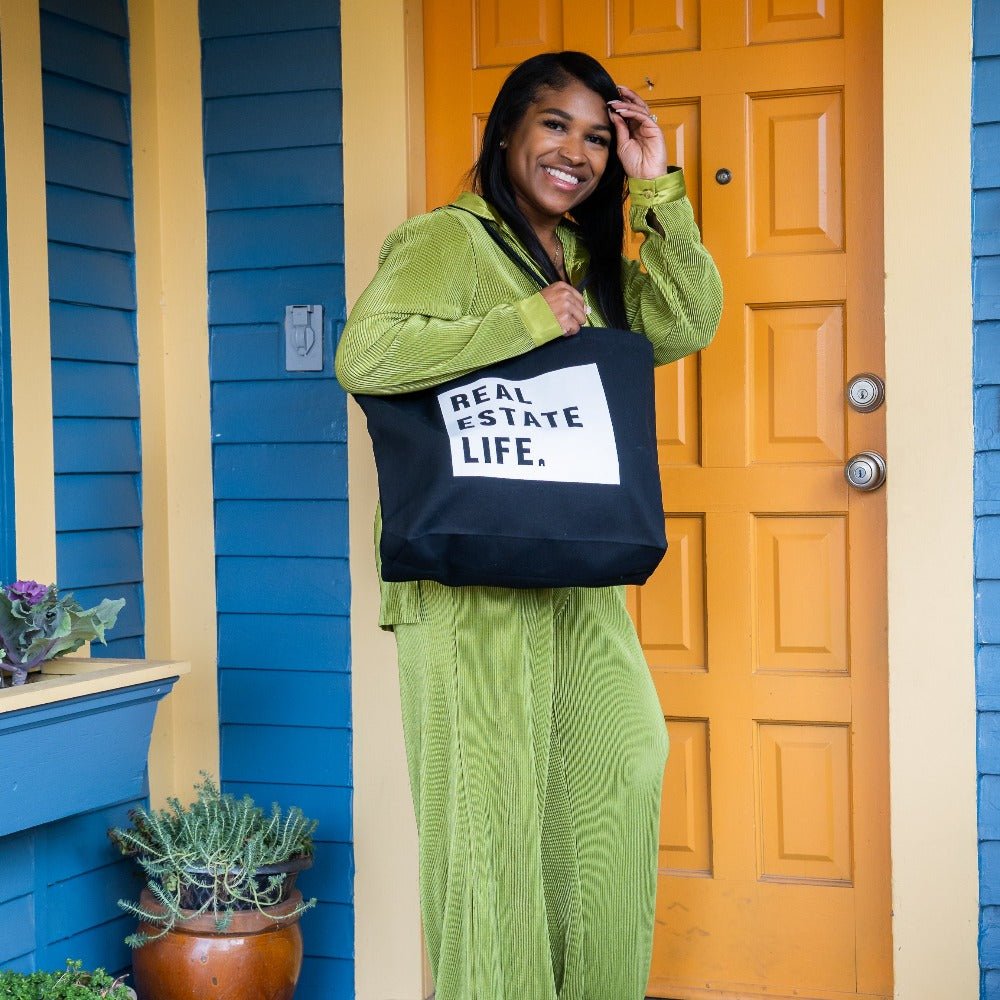 Canvas Tote - Real Estate Life - Black - All Things Real Estate