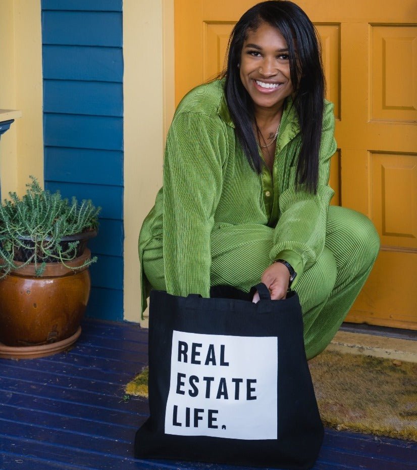 Canvas Tote - Real Estate Life - Black - All Things Real Estate