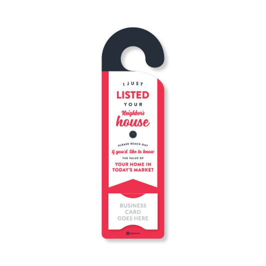 Door Hanger - Just Listed - Red - All Things Real Estate