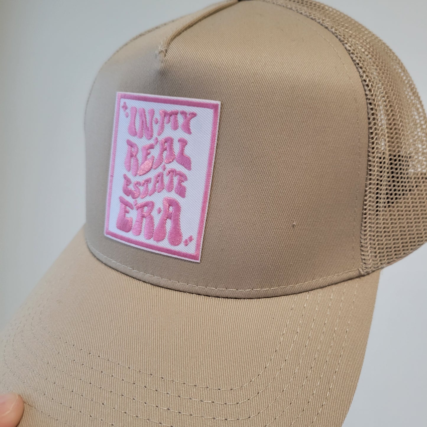“In My Real Estate Era” Khaki Trucker Hat – 5 Panel Snapback