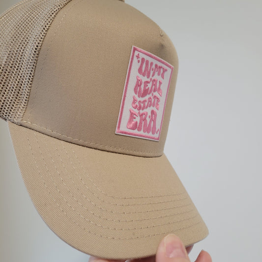 “In My Real Estate Era” Khaki Trucker Hat – 5 Panel Snapback