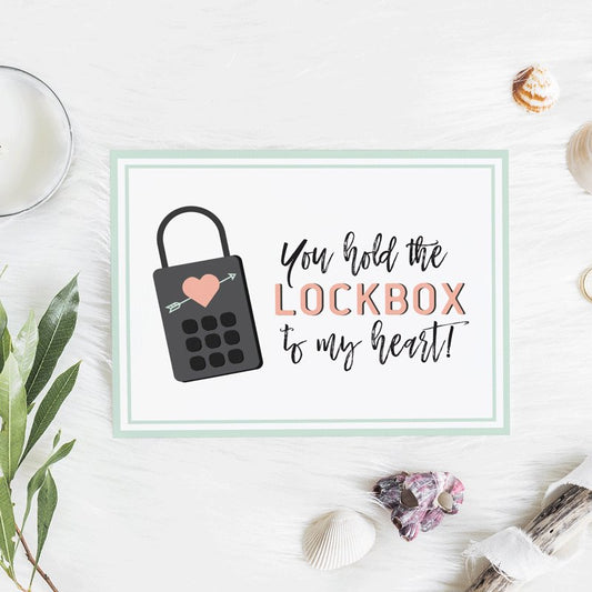 Holiday Celebration Cards - Valentine - Lockbox to my heart - All Things Real Estate
