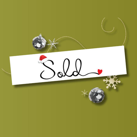 Holiday Sign - Sold Santa Hat- Cursive - All Things Real Estate