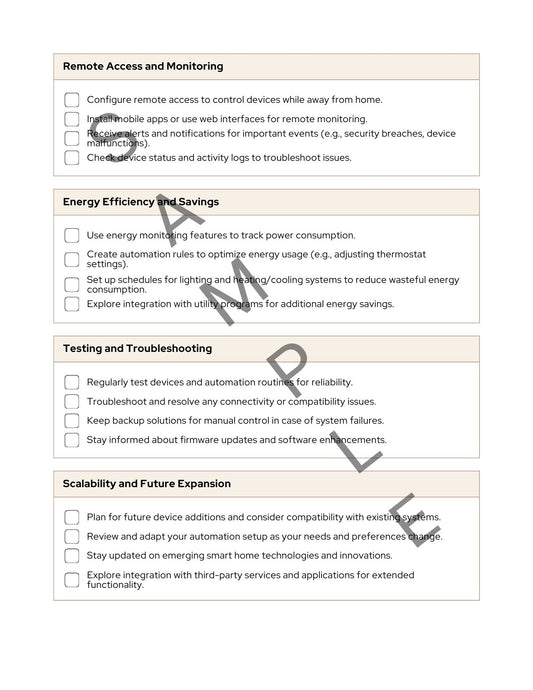Home Automation Setup Checklist - Canva Editable Template - Canva Templates - All Things Real Estate