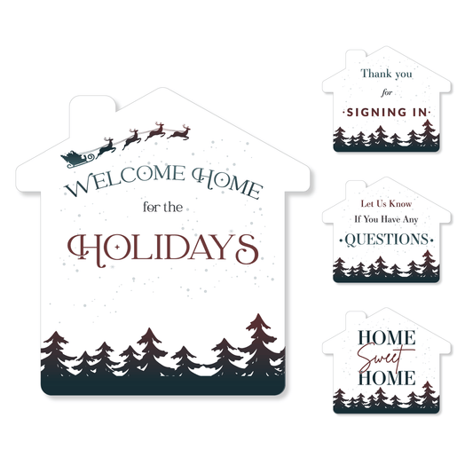 House-Shaped Winter Holiday Welcome Sign - Kit