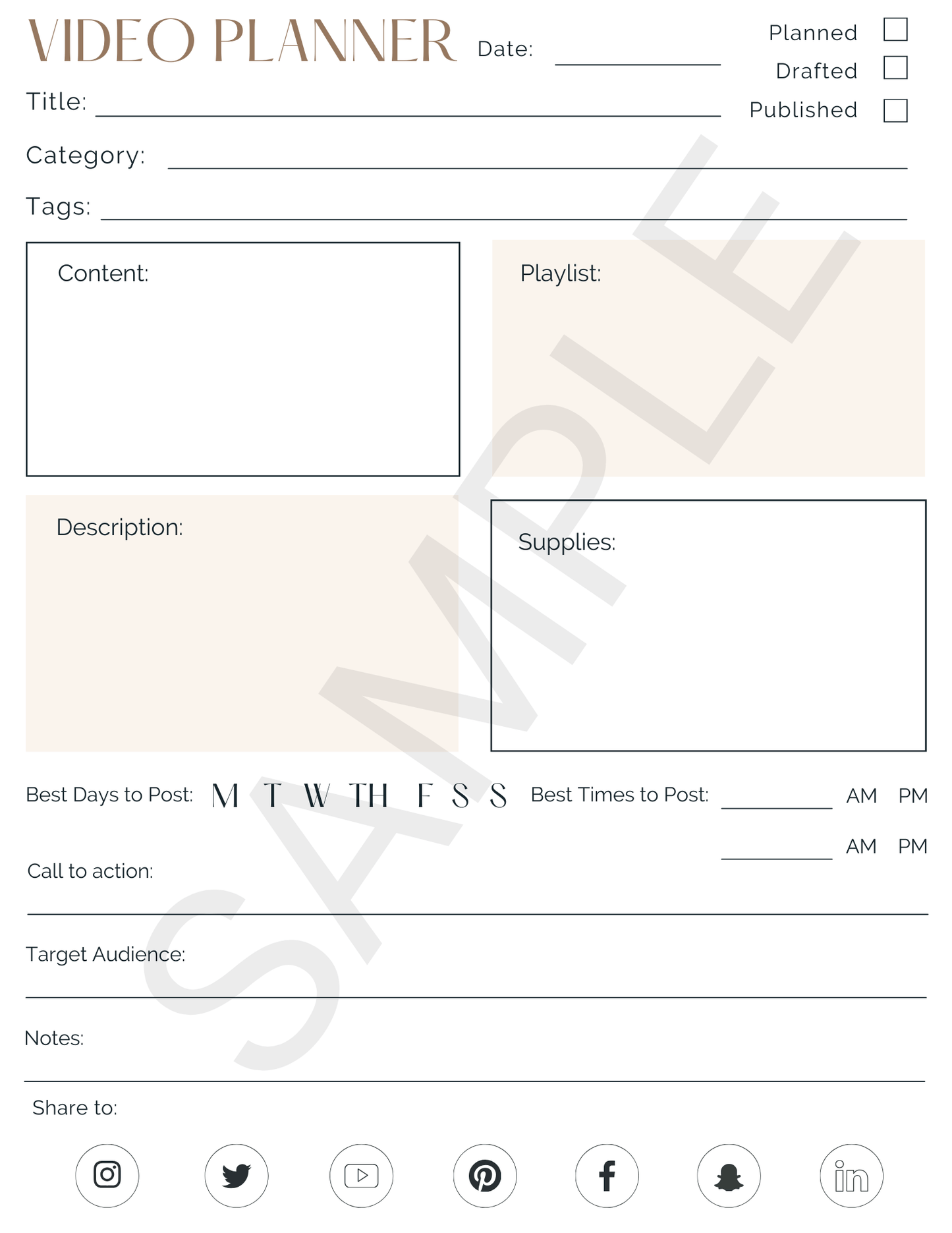 Marketing Planner - Canva Template & Printable - All Things Real Estate