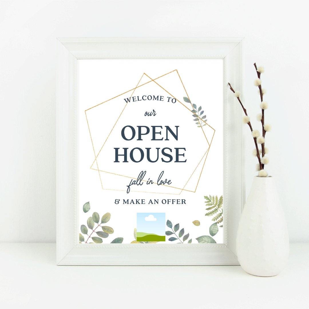 Open House Signs Botanical Bundle - Canva Editable Templates - All Things Real Estate