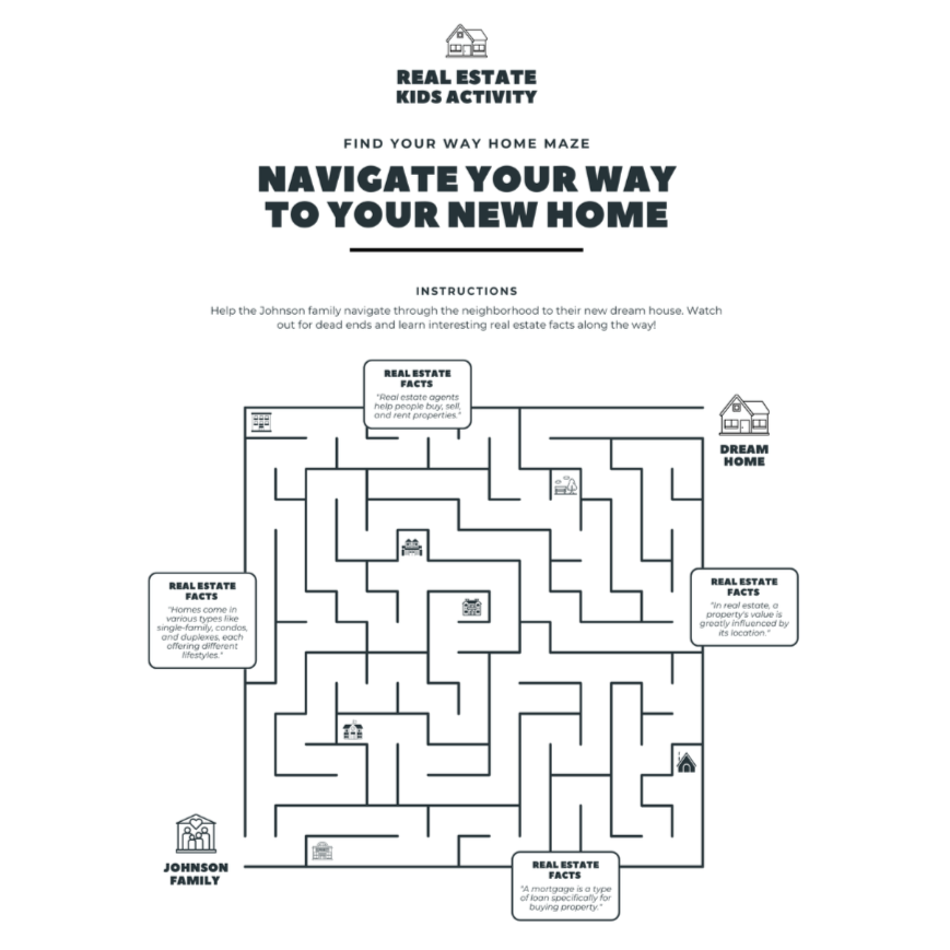 Real Estate Kids Activity Book - Canva Editable Template - Canva Templates - All Things Real Estate