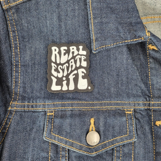 Real Estate Life. - Bubble Text - Iron or Sew On Patch - All Things Real Estate