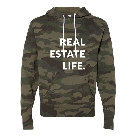 Real Estate Life.™ - Camo - Lightweight Unisex Hoodie - All Things Real Estate