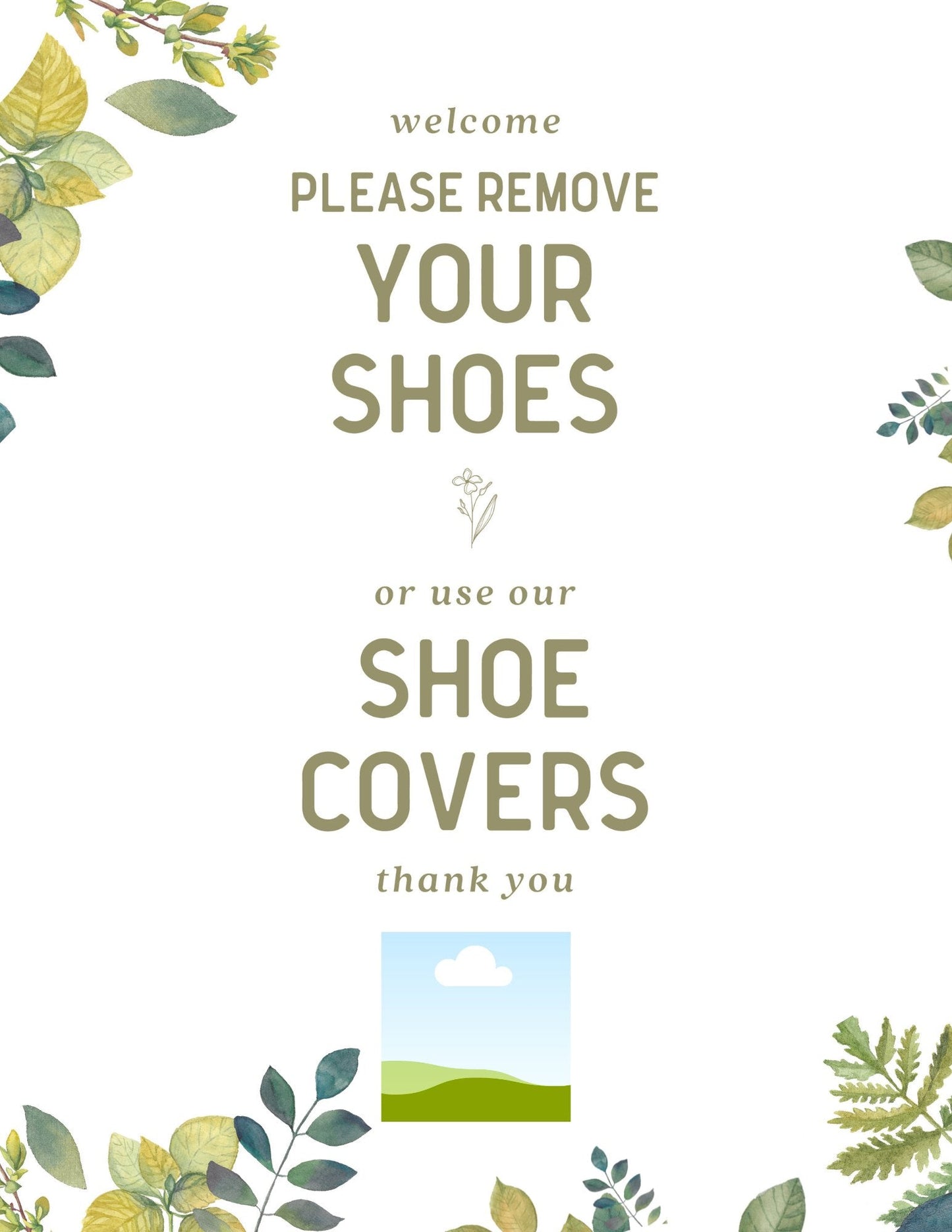 Shoe Sign Botanical - Canva Editable Template - All Things Real Estate