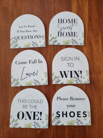 Arched Open House Welcome Sign Kit- Botanical