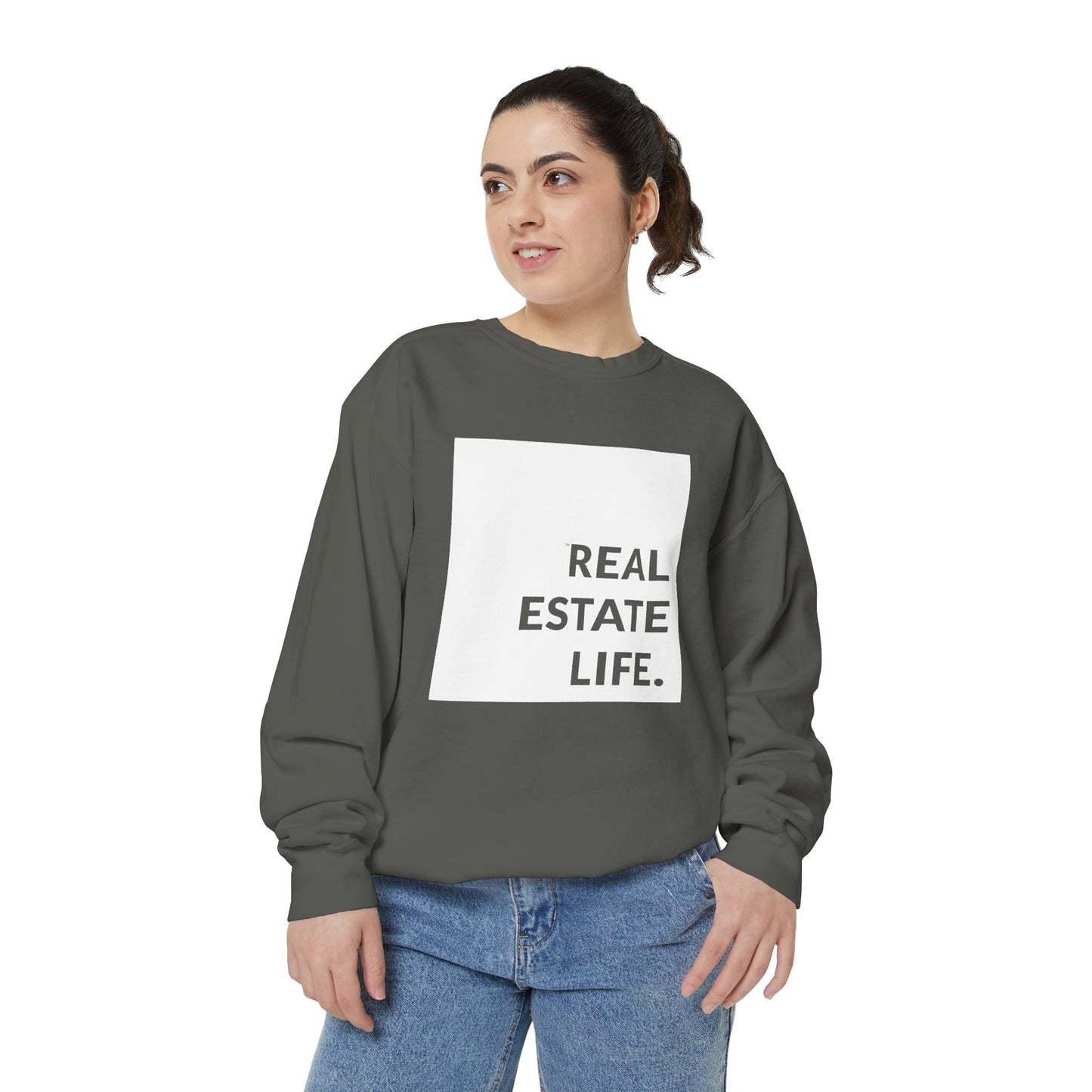 Real Estate Life Sweatshirt - White Square