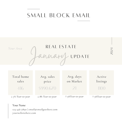 15 Market Stats Email Templates- Canva Editable Template - All Things Real Estate