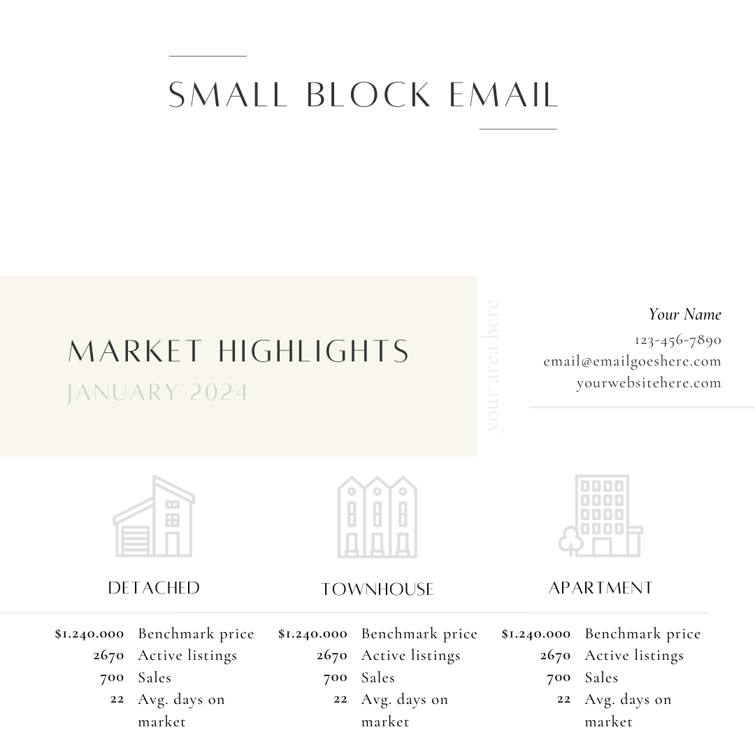 15 Market Stats Email Templates- Canva Editable Template - All Things Real Estate