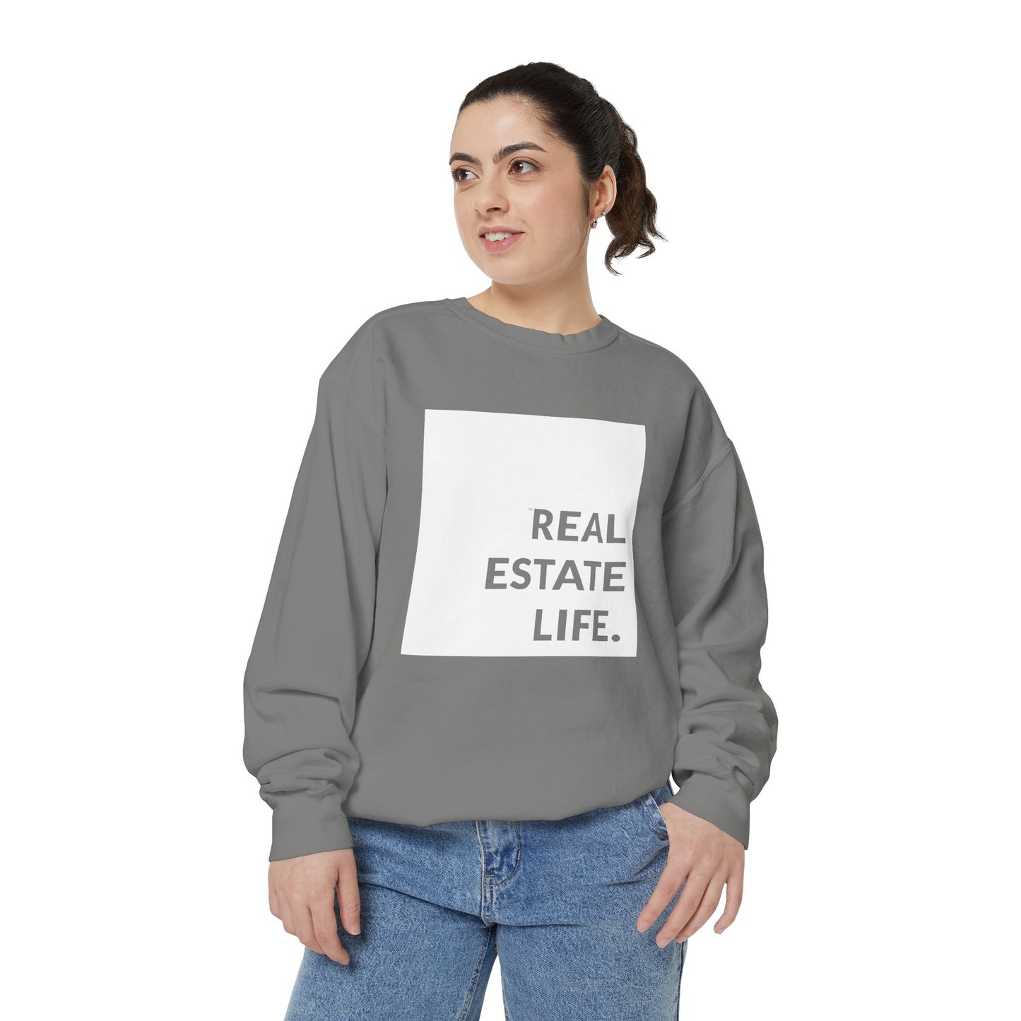 Real Estate Life Sweatshirt - White Square