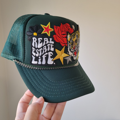 Limited Edition Foam Trucker Patch Hat -“Real Estate Life” Tiger Foam Trucker