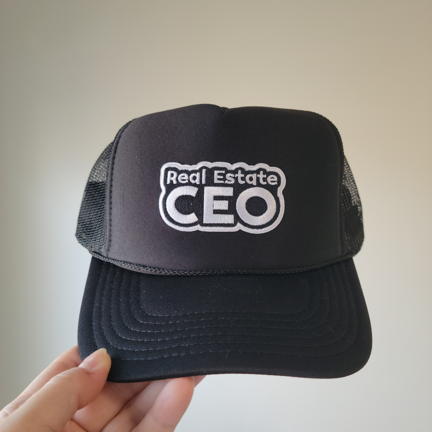 Limited Edition Foam Trucker Patch Hat – Real Estate CEO Patch (Black & White)