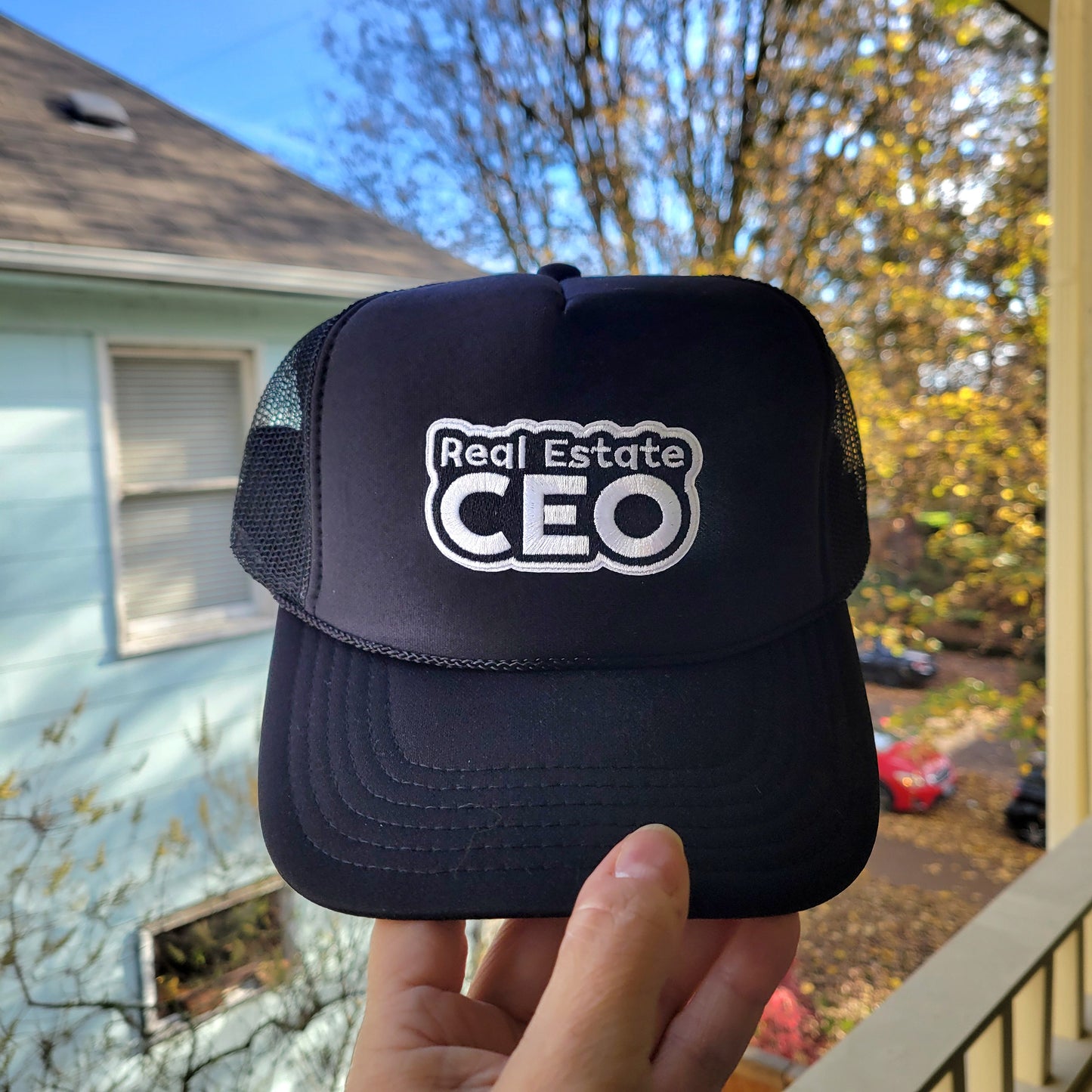 Limited Edition Foam Trucker Patch Hat – Real Estate CEO Patch (Black & White)