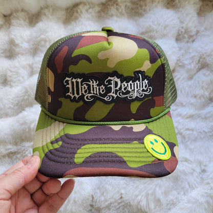 Limited Edition Foam Trucker Patch Hat – We the People (Camo Smiley)