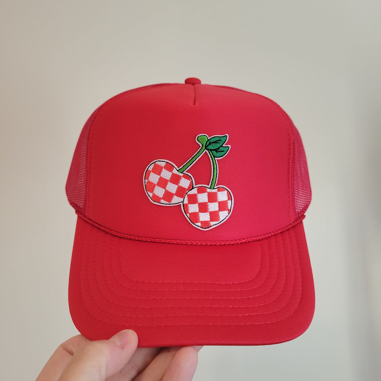 Limited Edition Foam Trucker Patch Hat – Checkered Cherries