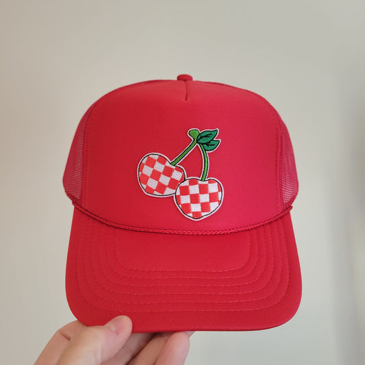 Limited Edition Foam Trucker Patch Hat – Checkered Cherries