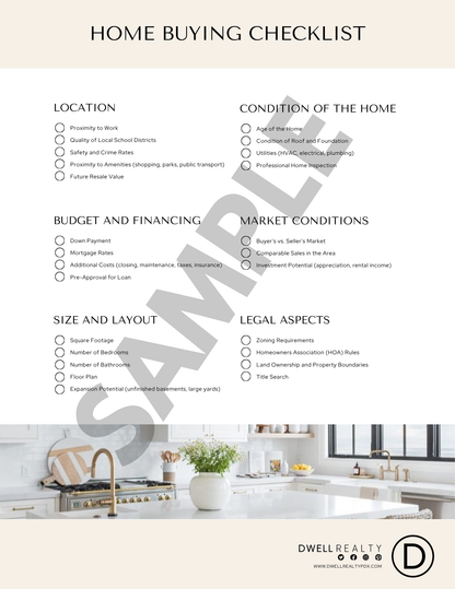 Homebuying Checklist - Canva Editable Template