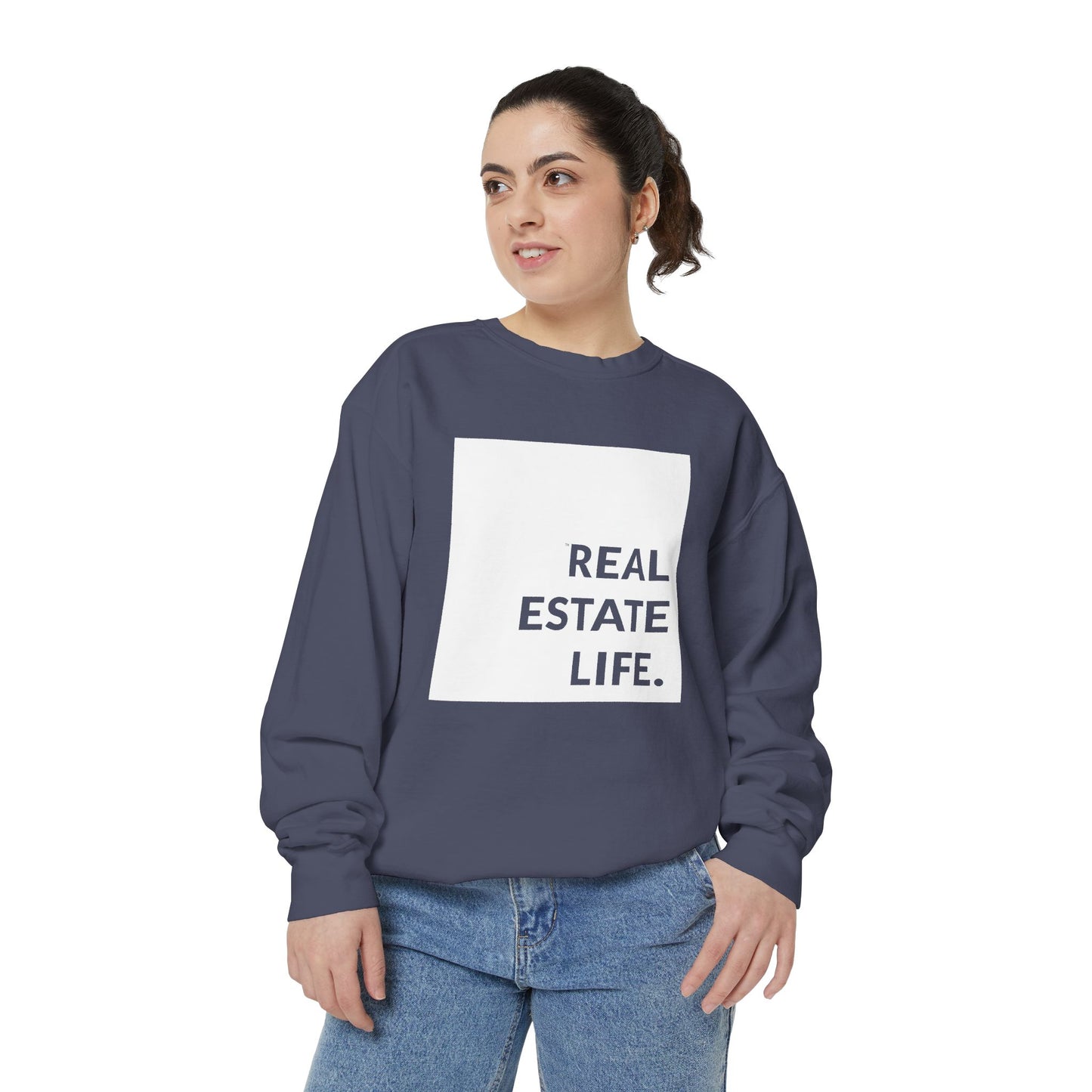 Real Estate Life Sweatshirt - White Square
