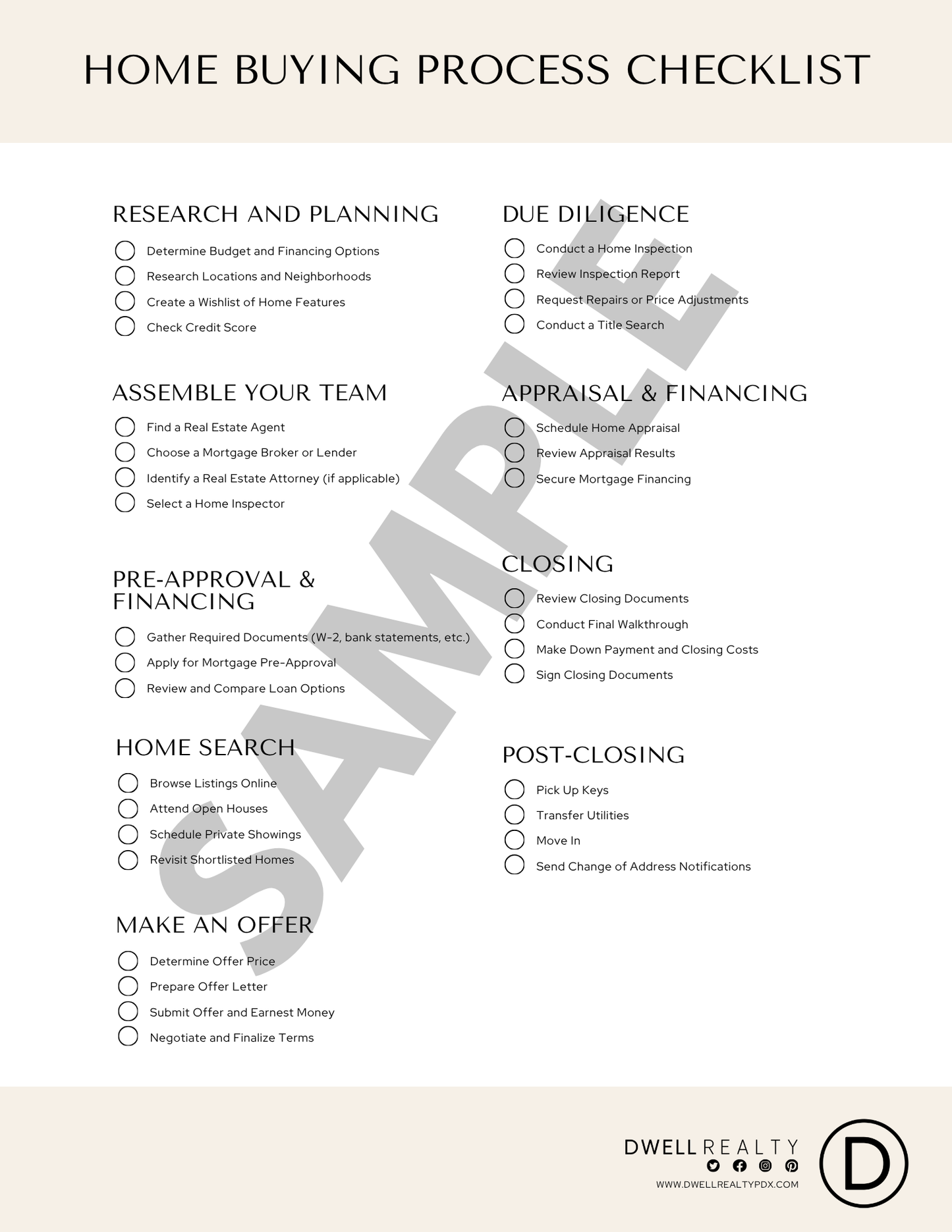 Homebuying Checklist - Canva Editable Template