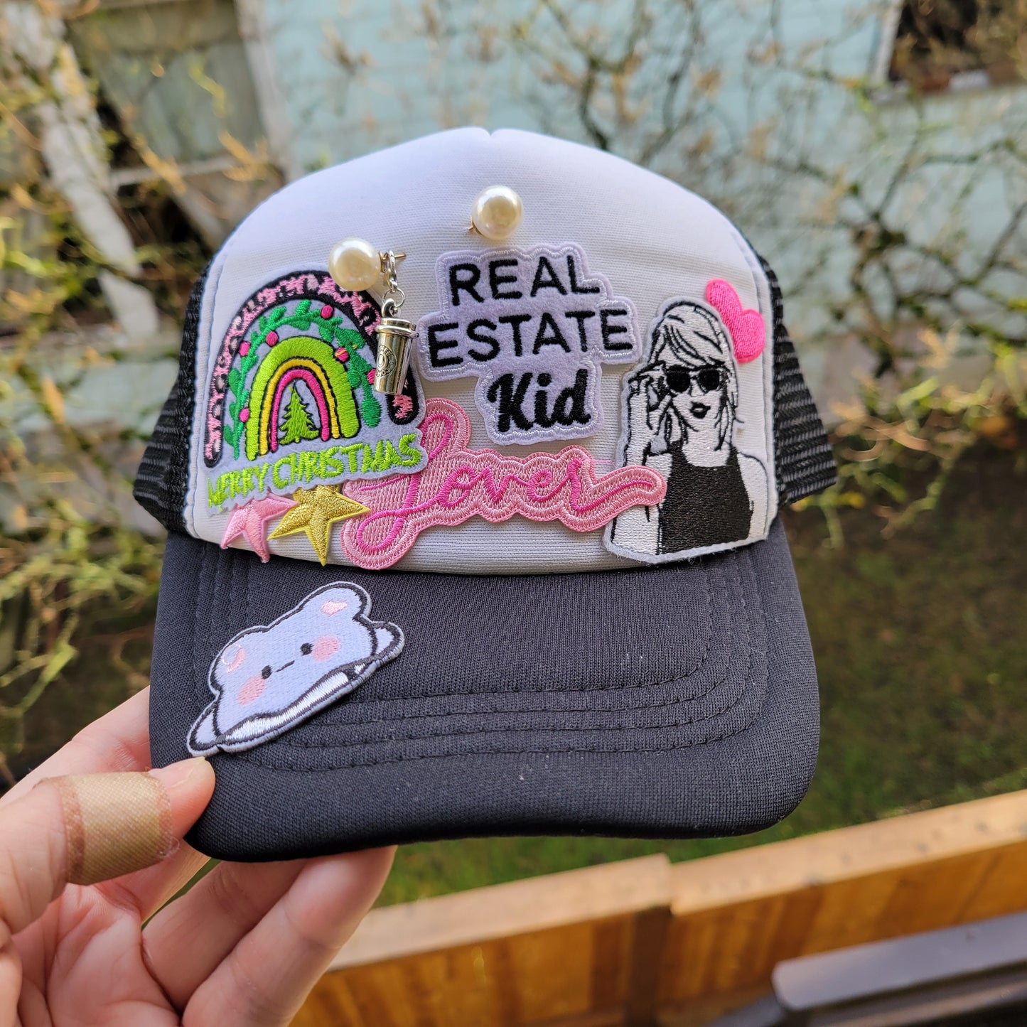 Limited Edition Kids Foam Trucker Patch Hat – Real Estate Kid, Christmas Rainbow, “Lover” Script + Taylor Swift Patch