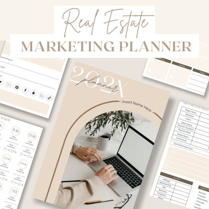 Real Estate Marketing Planner - Canva Editable Template