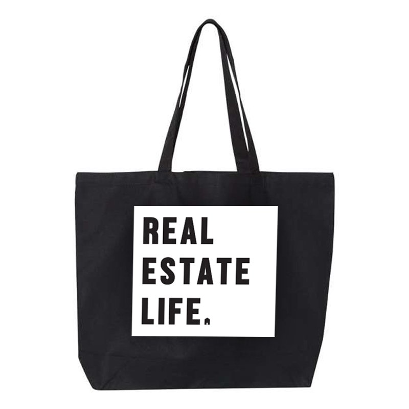 Canvas Tote - Real Estate Life - Black - All Things Real Estate