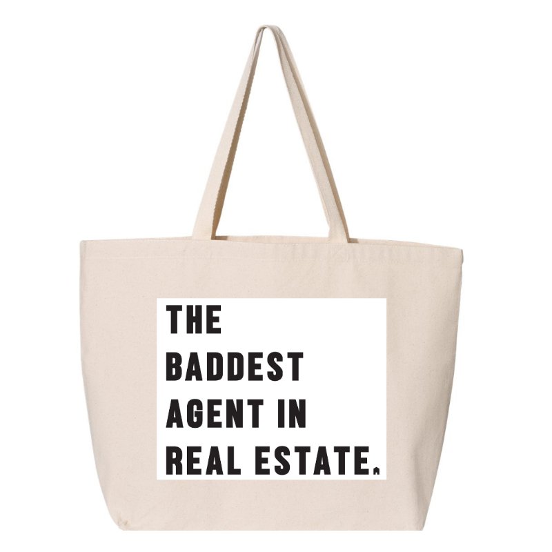 Canvas Tote - The Baddest Agent in Real Estate - Natural - All Things Real Estate