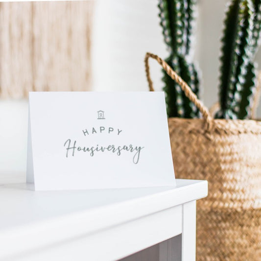 Celebration Cards - Happy Housiversary - Script with a house - All Things Real Estate