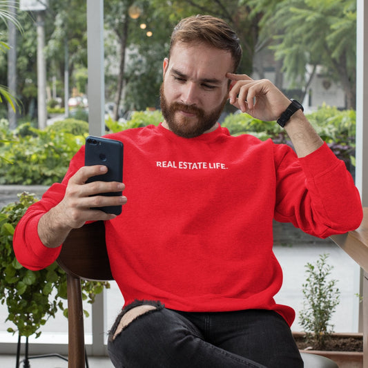 Crewneck - Real Estate Life.™- Red - All Things Real Estate