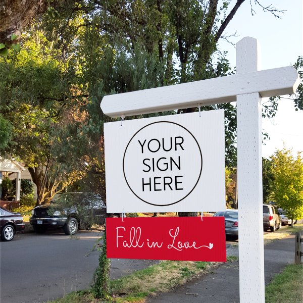 Fall In Love - Cursive heart - Red - All Things Real Estate