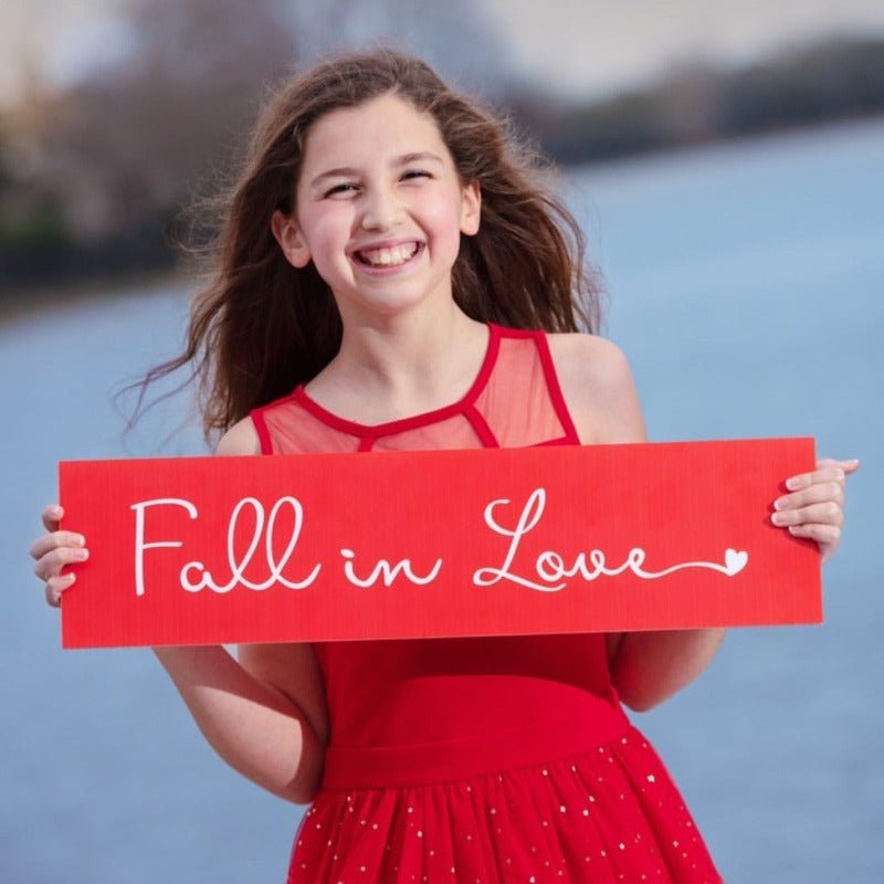 Fall In Love - Cursive heart - Red - All Things Real Estate