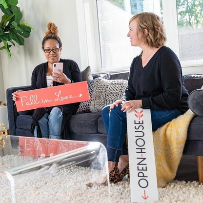 Fall In Love - Cursive heart - Red - All Things Real Estate