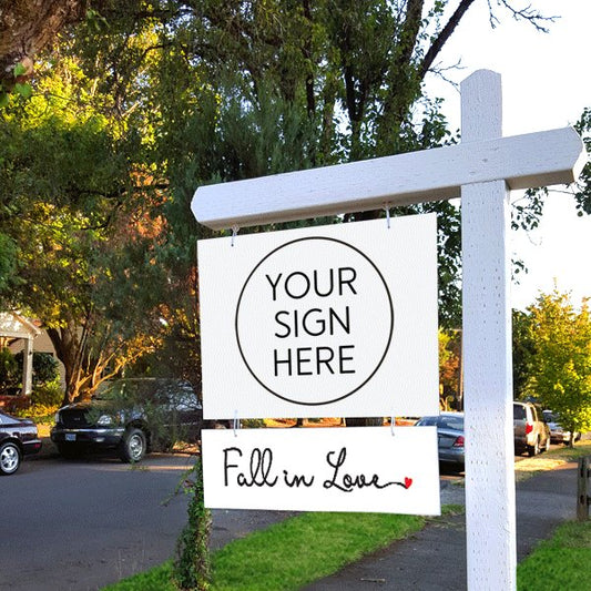 Fall In Love - Cursive heart - White - All Things Real Estate