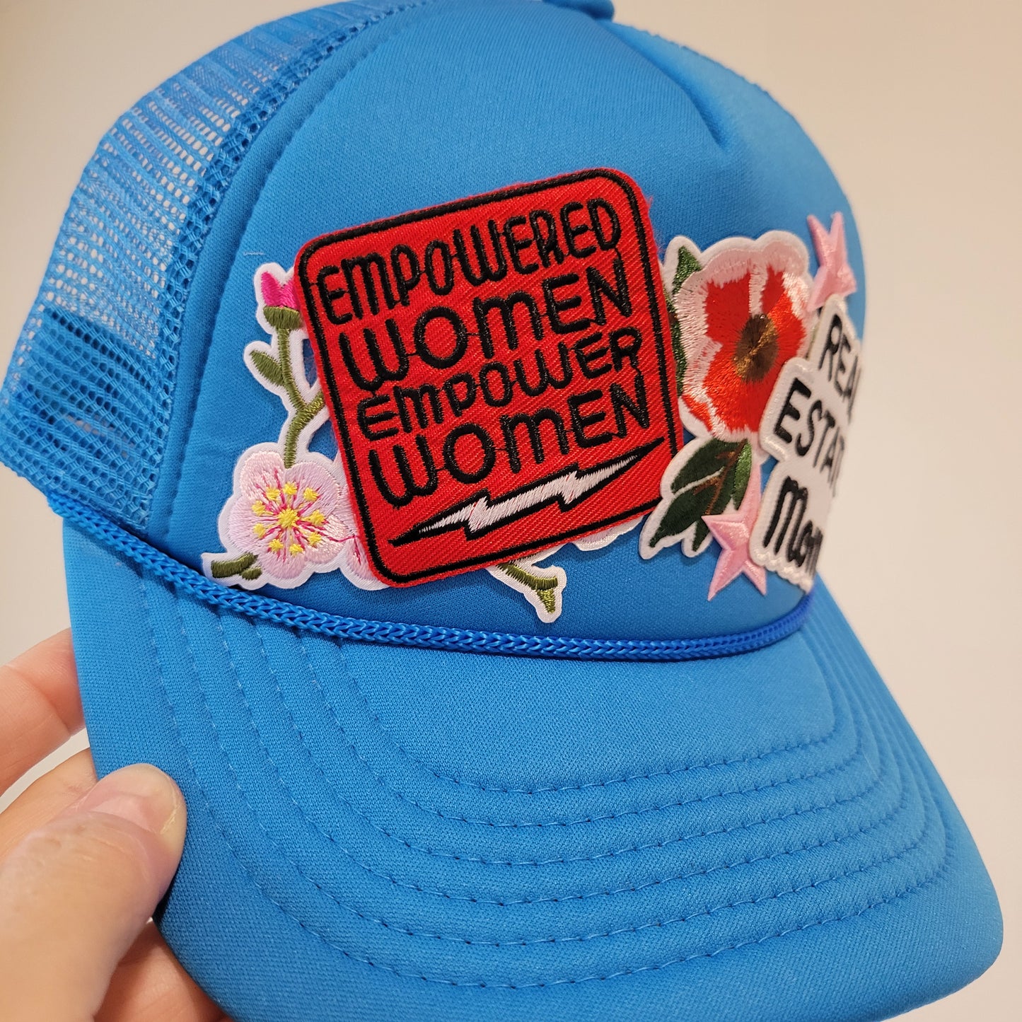 “Real Estate Mom” Foam Trucker – Empowered & Blue Edition