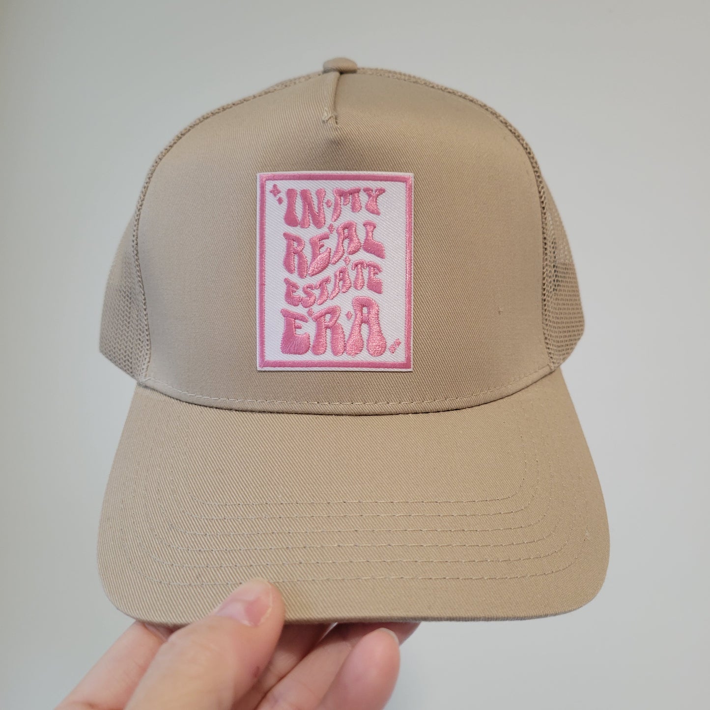 “In My Real Estate Era” Khaki Trucker Hat – 5 Panel Snapback