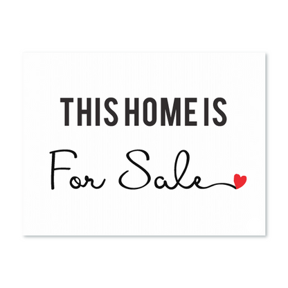 For Sale - Cursive with a heart - Yard Sign - All Things Real Estate