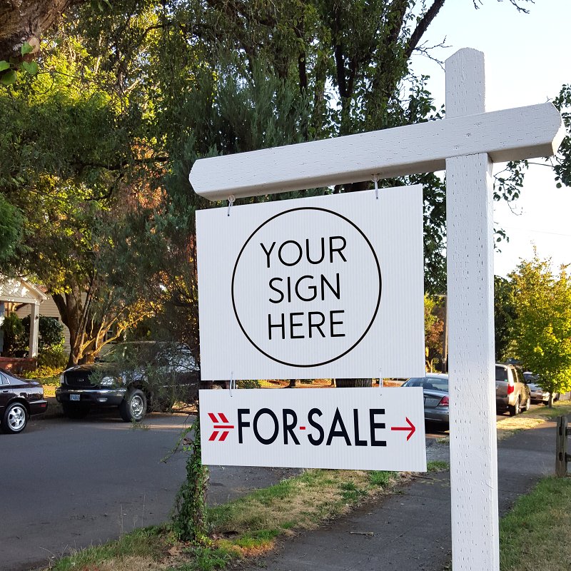 For Sale - White w Red Arrow - All Things Real Estate