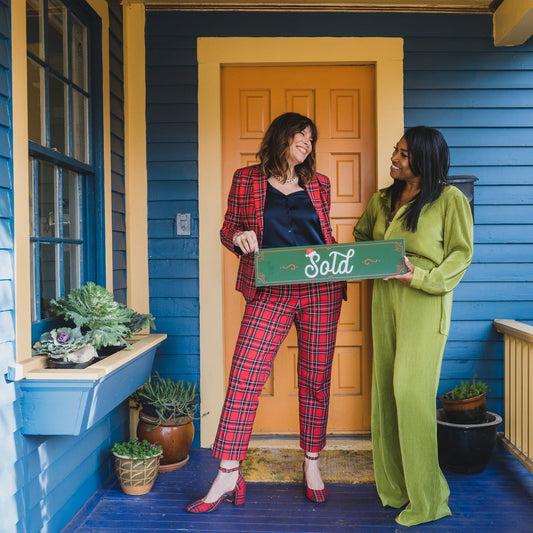 Holiday Sign - Sold Santa Hat- Green - All Things Real Estate