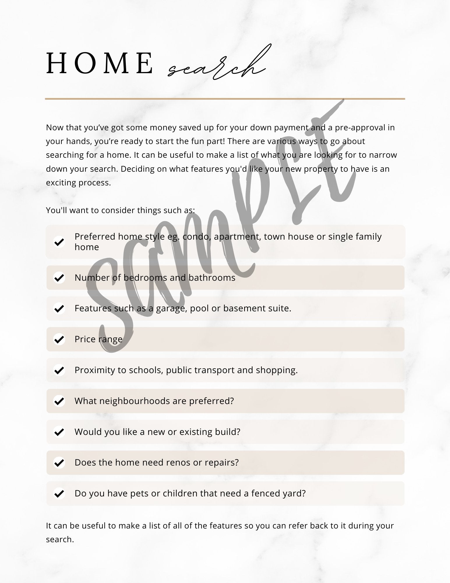 Home Buyer Guide - Canva Editable Template - All Things Real Estate