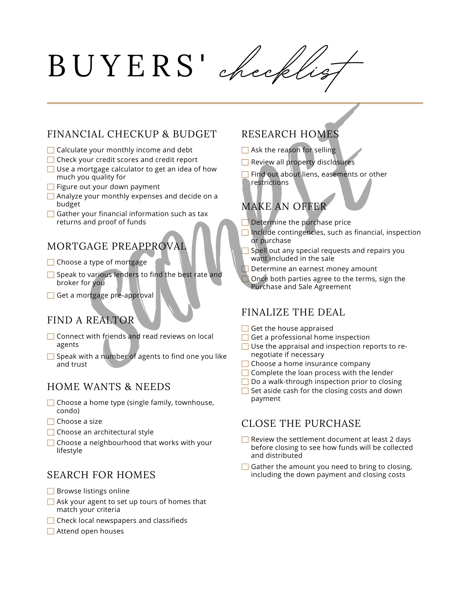 Home Buyer Guide - Canva Editable Template - All Things Real Estate